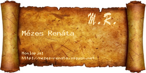 Mézes Renáta névjegykártya